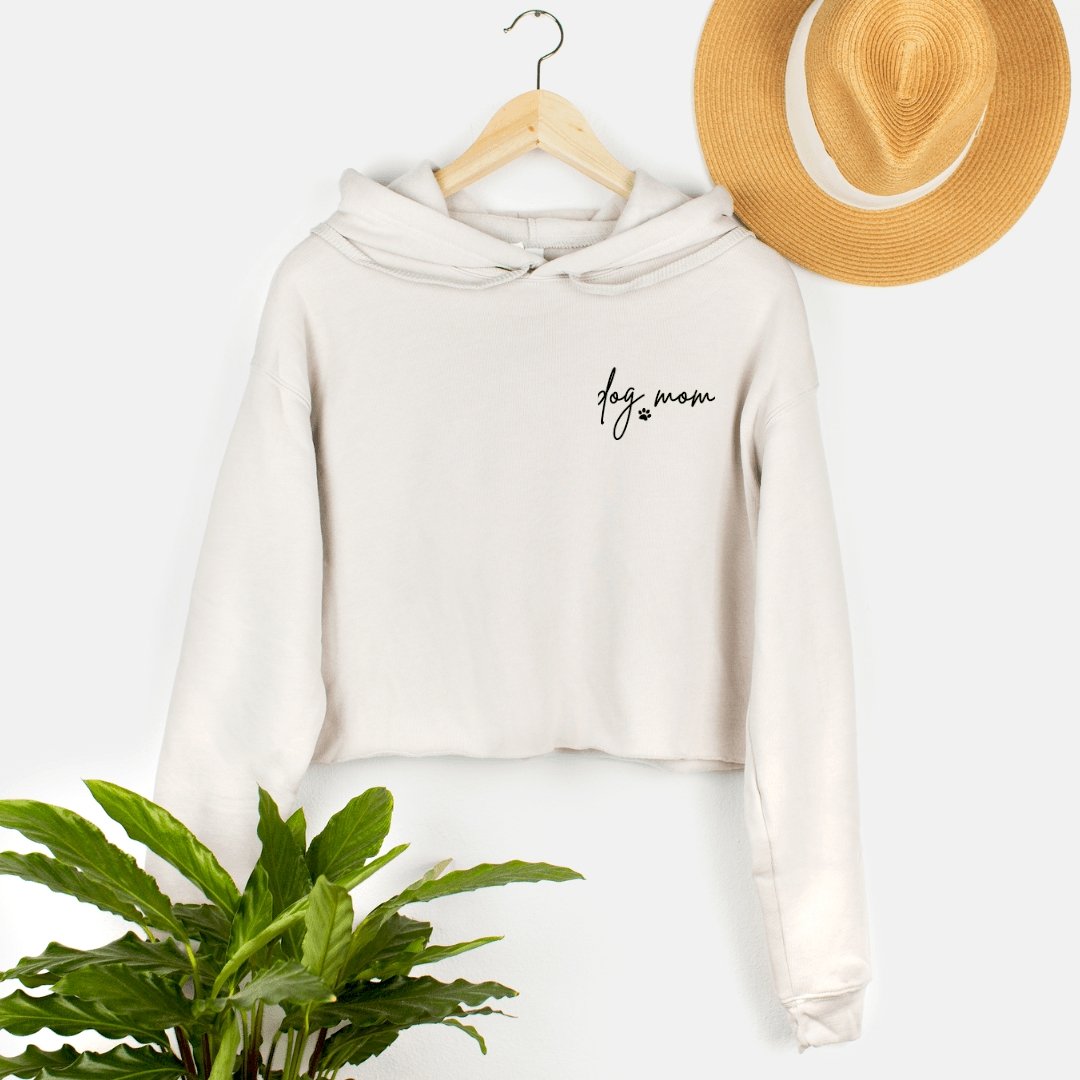 Dog Mom Cropped Fleece Hoodie - Wicks+Paws Candle Co