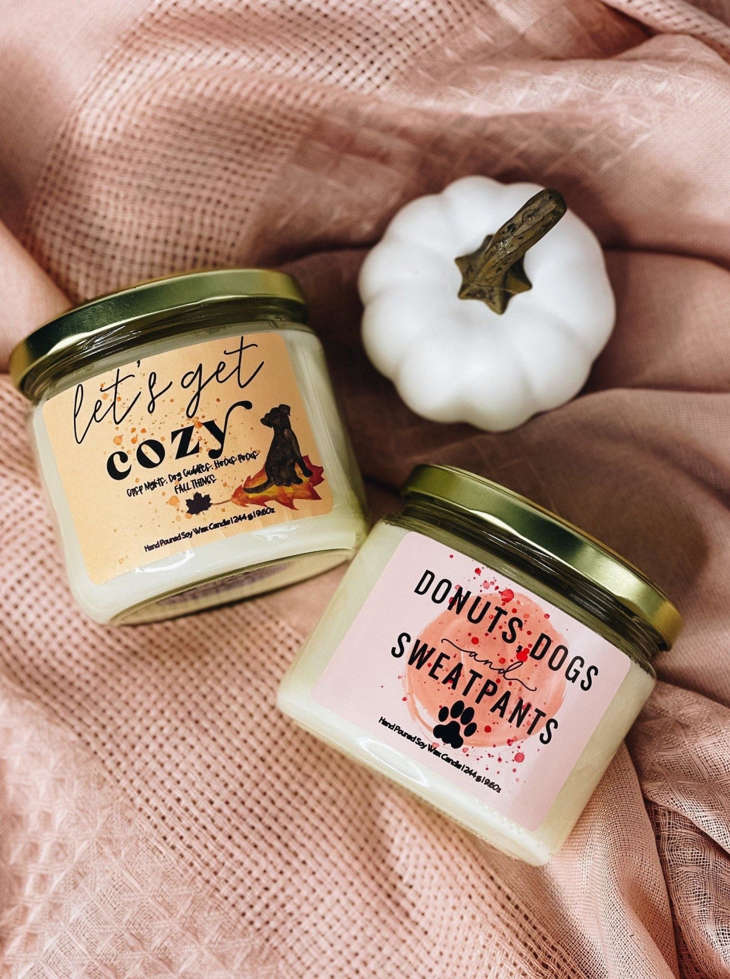 Donuts, Dogs and Sweatpants - Fall Scented Candle - Wicks+Paws Candle Co