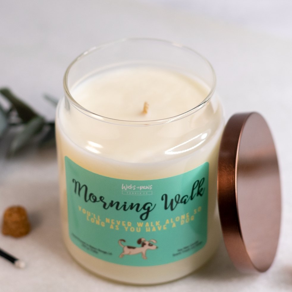 MORNING WALK | FRESH CUT GRASS SOY WAX CANDLE - Wicks+Paws Candle Co