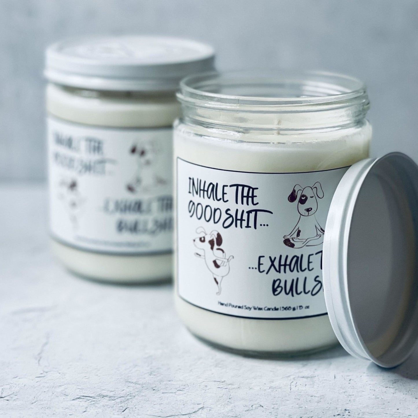 Peppermint Eucalyptus Soy Candle - Inhale Exhale - Dog Lover Candle - Wicks+Paws Candle Co