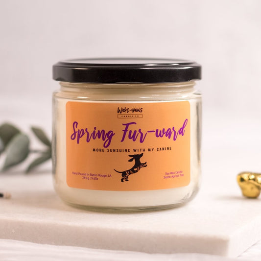 SPRING FUR-WARD | APRICOT TREE SOY WAX CANDLE - Wicks+Paws Candle Co