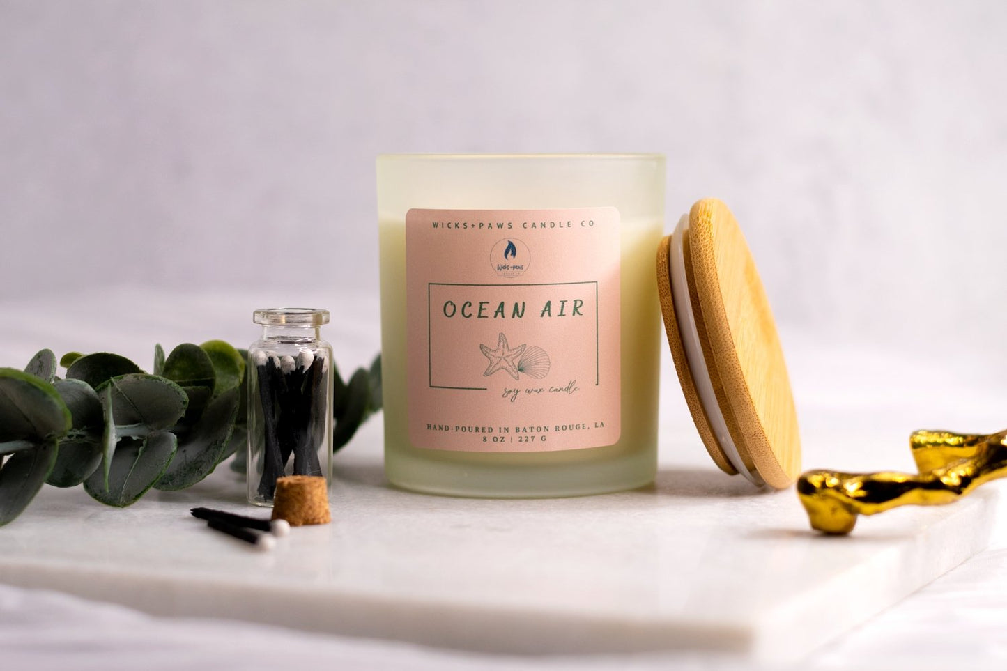 OCEAN AIR | SOY WAX CANDLE - Wicks+Paws Candle Co