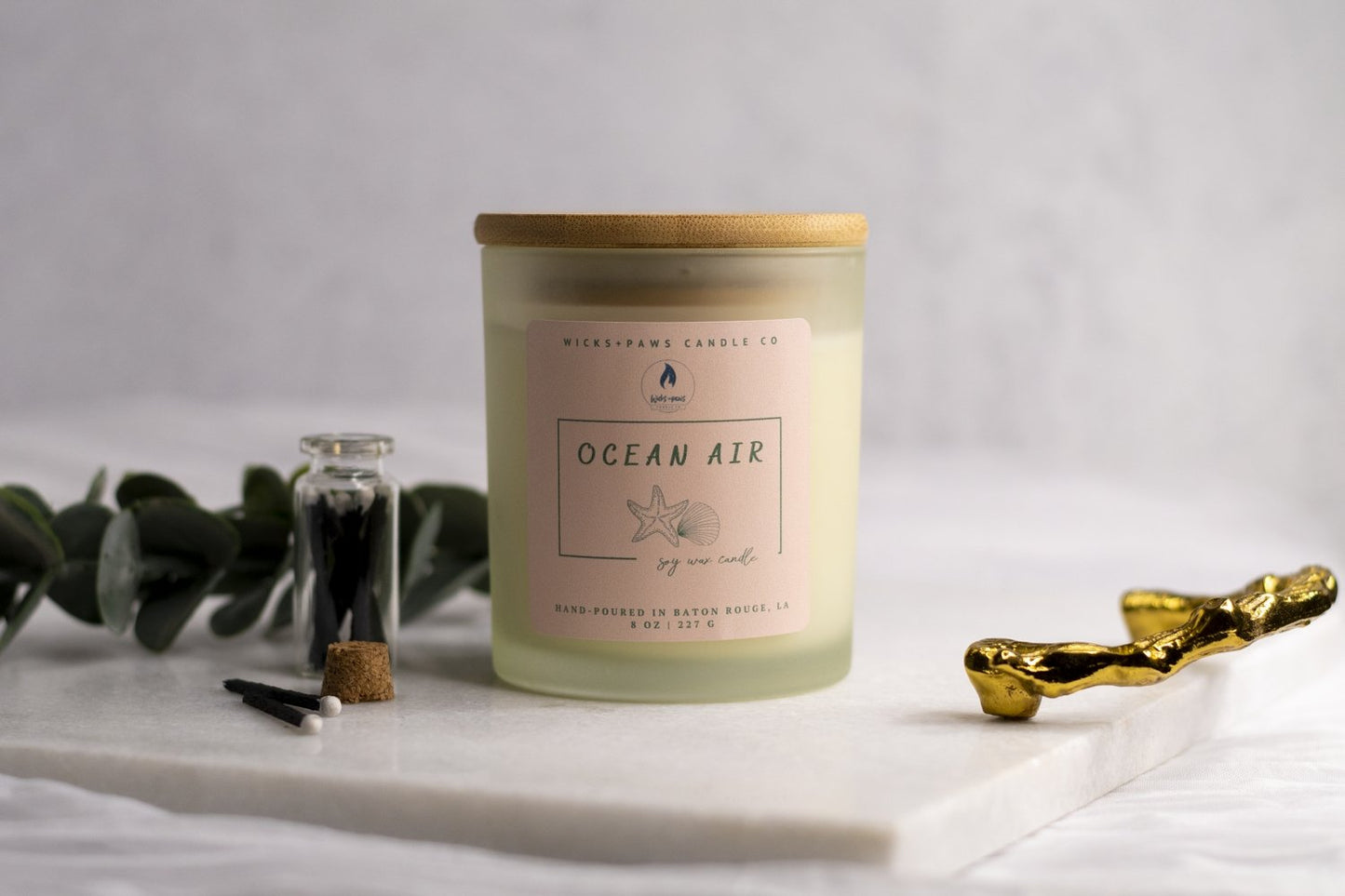 OCEAN AIR | SOY WAX CANDLE - Wicks+Paws Candle Co