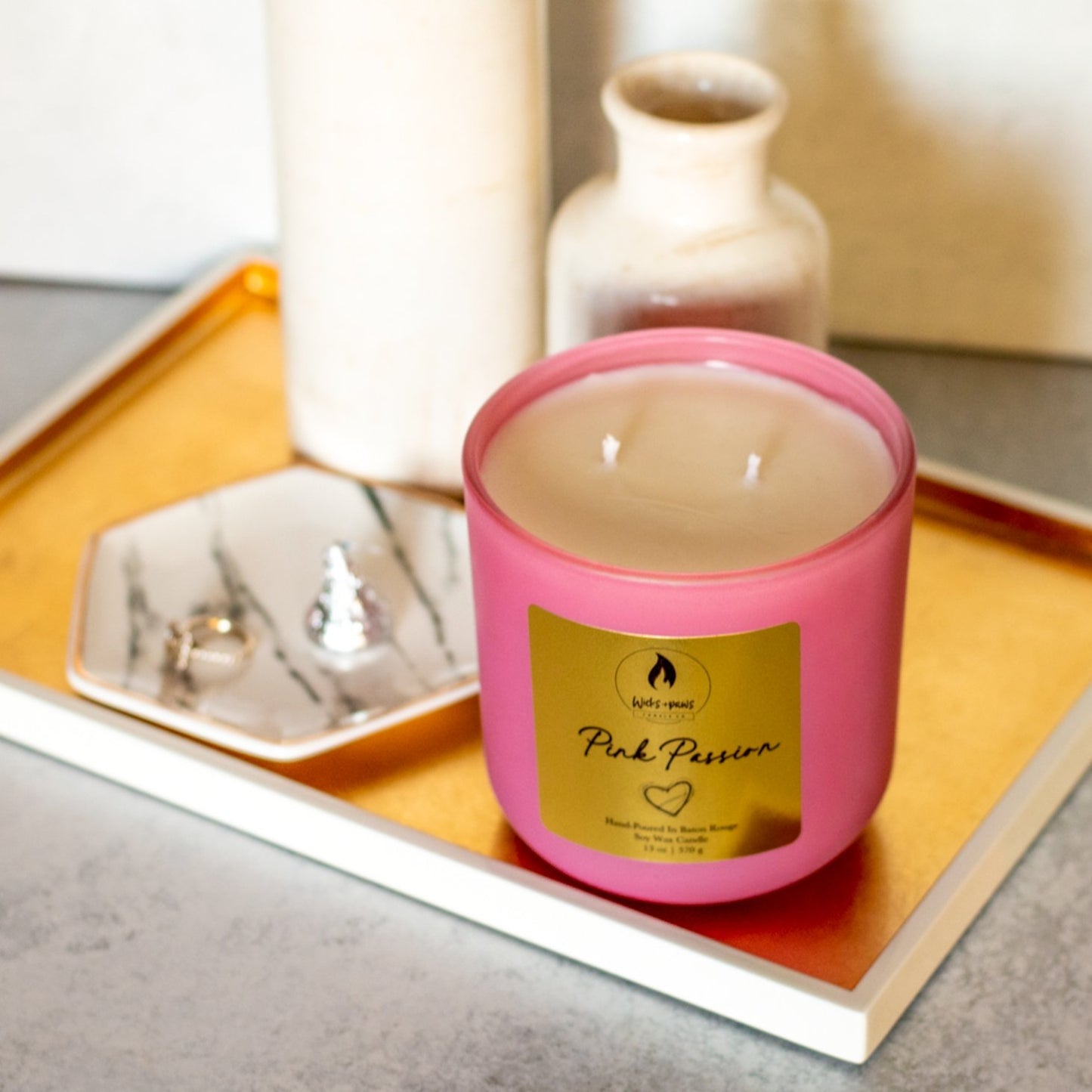 "Pink Passion" Soy Wax Candle - Wicks+Paws Candle Co