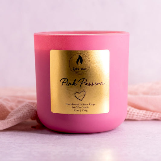 "Pink Passion" Soy Wax Candle - Wicks+Paws Candle Co