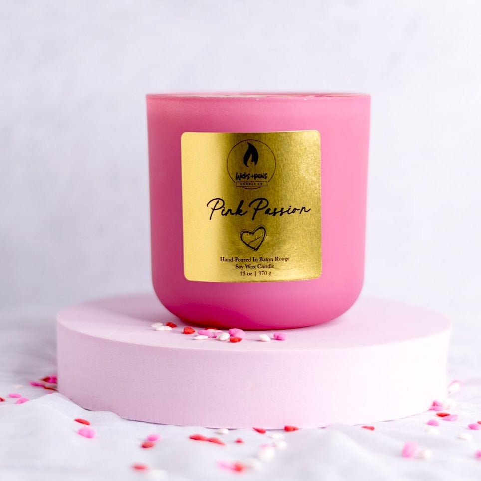 "Pink Passion" Soy Wax Candle - Wicks+Paws Candle Co